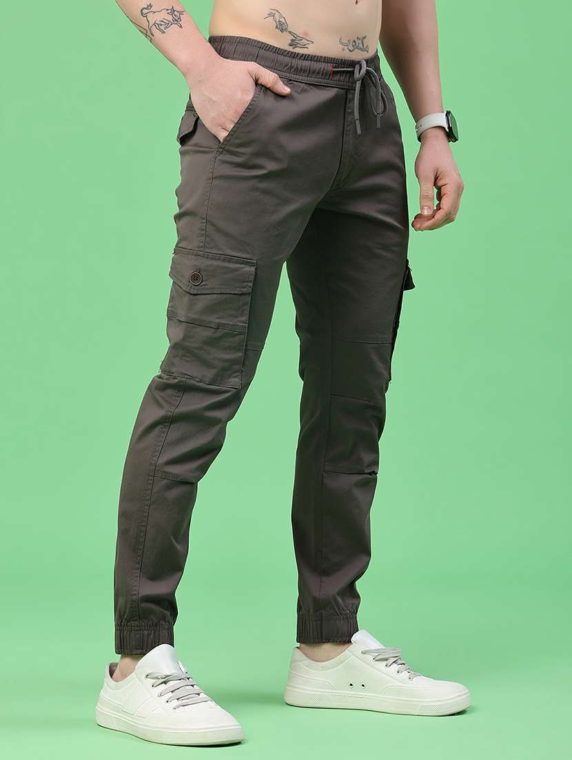men solid mid rise regular fit jogger - 22341731 -  Standard Image - 3