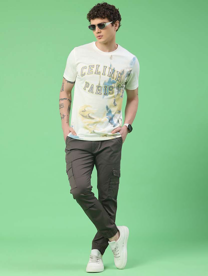 men solid mid rise regular fit jogger - 22341731 -  Standard Image - 5