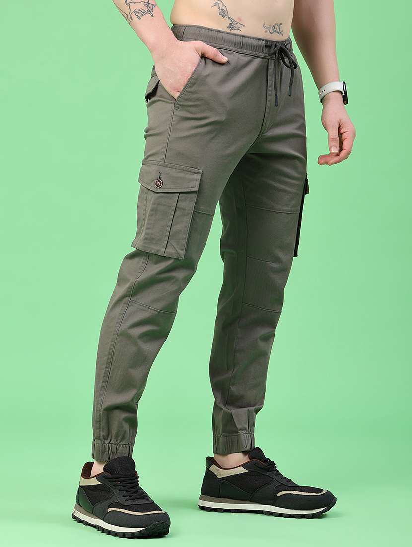 men solid mid rise regular fit jogger - 22341733 -  Standard Image - 3