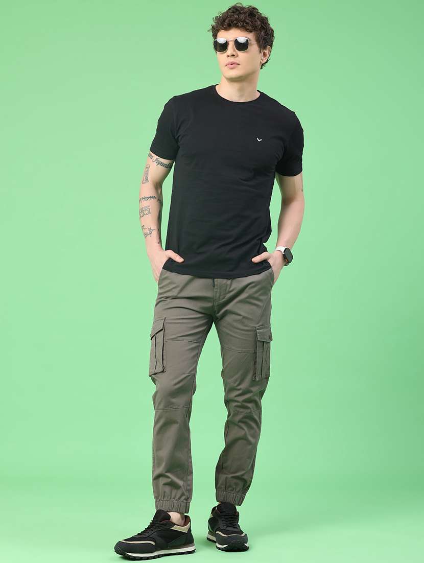 men solid mid rise regular fit jogger - 22341733 -  Standard Image - 5