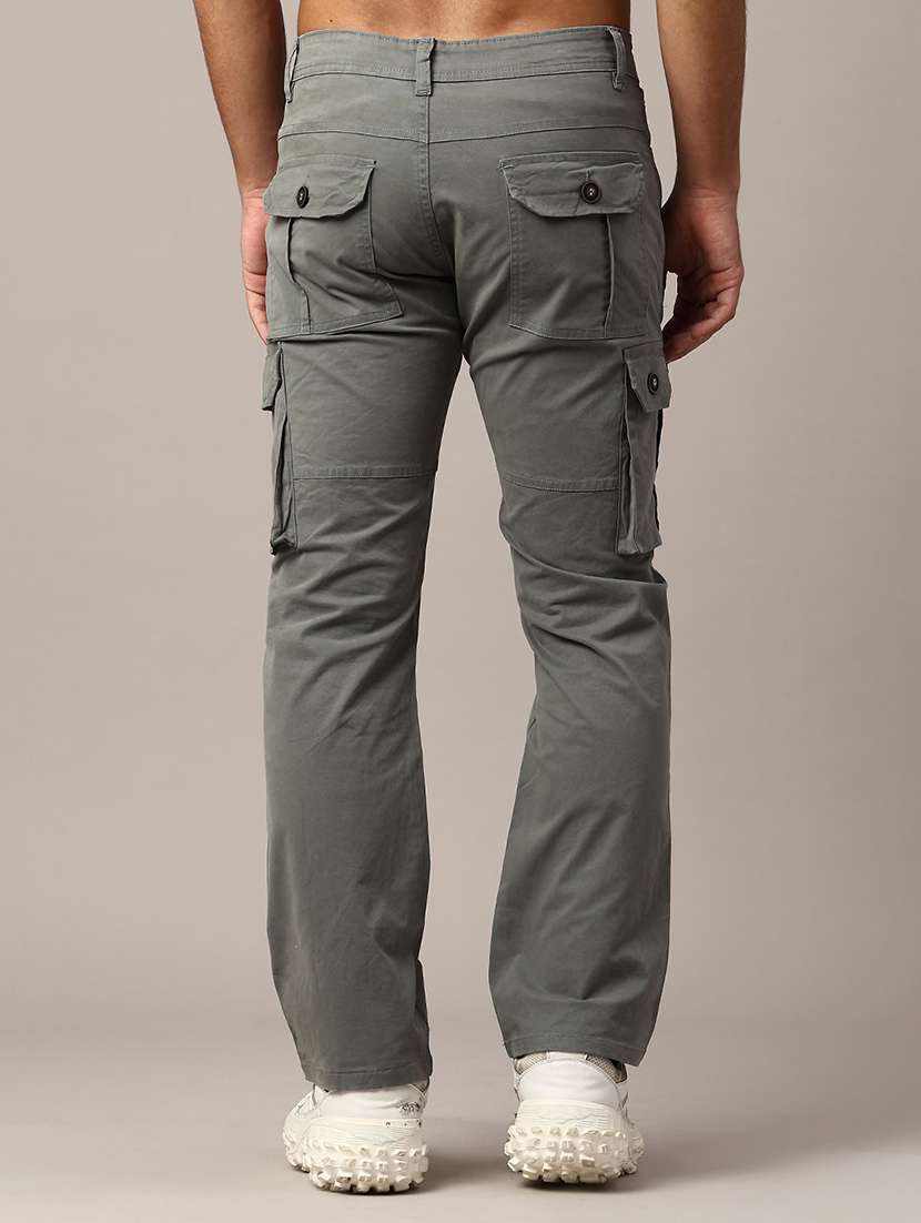 men solid mid rise regular fit cargo  - 22341742 -  Standard Image - 3