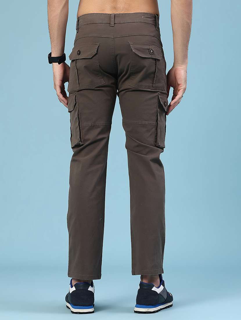 men solid mid rise regular fit cargo  - 22341745 -  Standard Image - 3