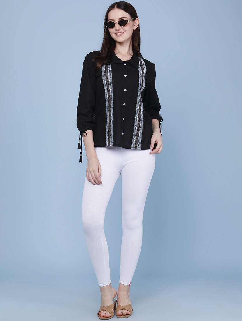 women embroidered collared regular shirt - 22341751 -  Standard Image - 5