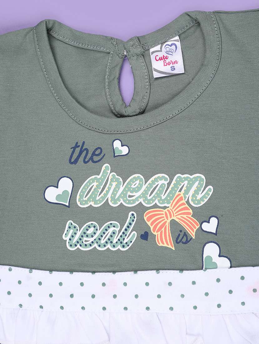 green cotton infant frock - 22341758 -  Standard Image - 3