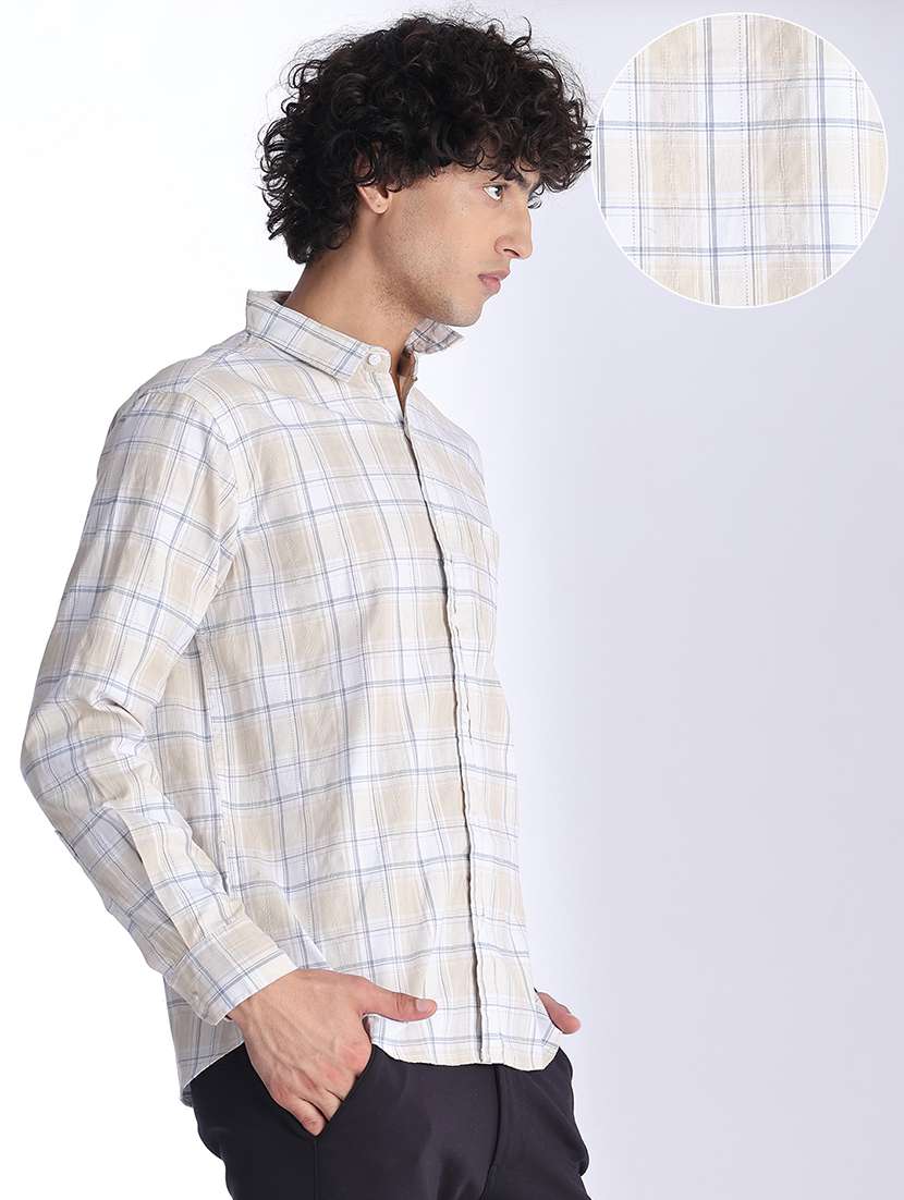 Men Checkered Long Sleeve Regular Fit Casual Shirt - 22341815 -  Standard Image - 3