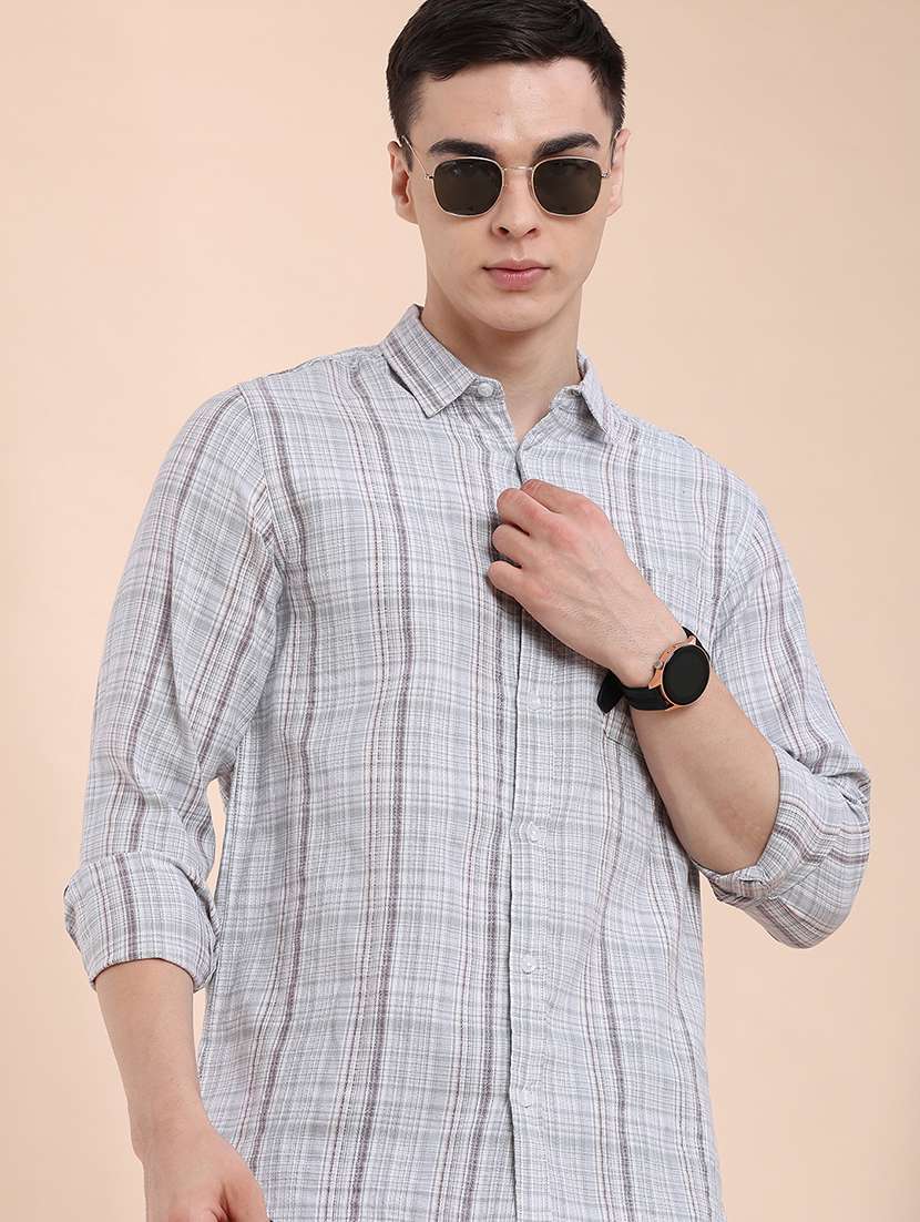 grey cotton casual shirt