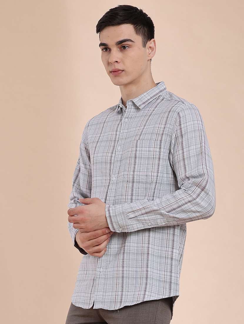grey cotton casual shirt - 22341817 -  Standard Image - 3