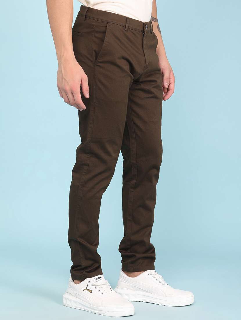 men solid mid rise chinos casual trouser - 22341863 -  Standard Image - 3
