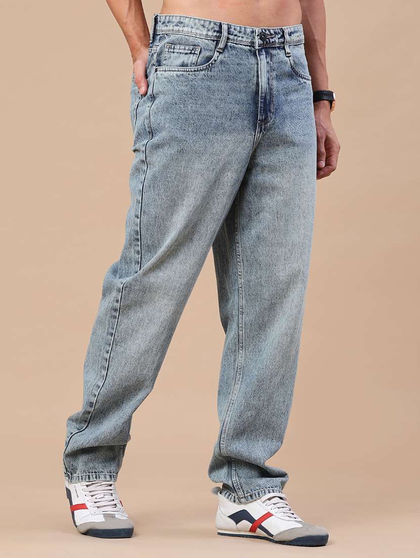 men washed mid rise full length relaxed fit jeans - 22341873 -  Standard Image - 3