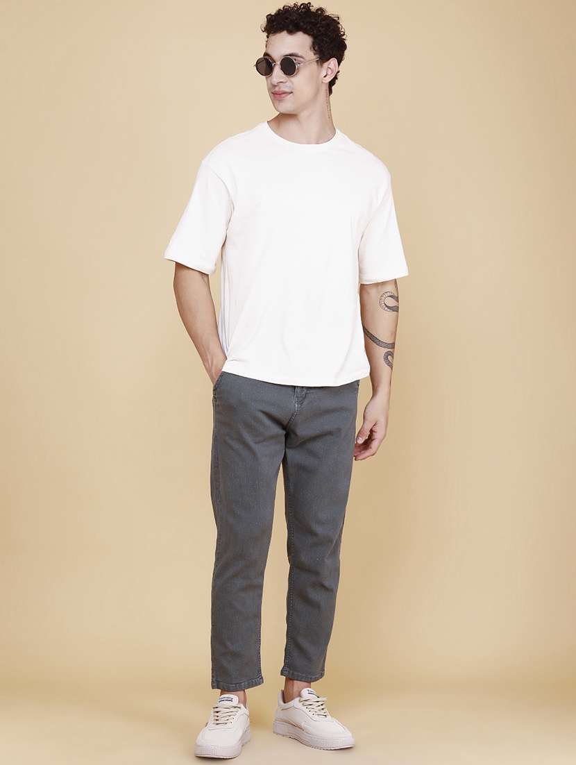 men plain mid rise full length tapered jeans - 22341875 -  Standard Image - 5