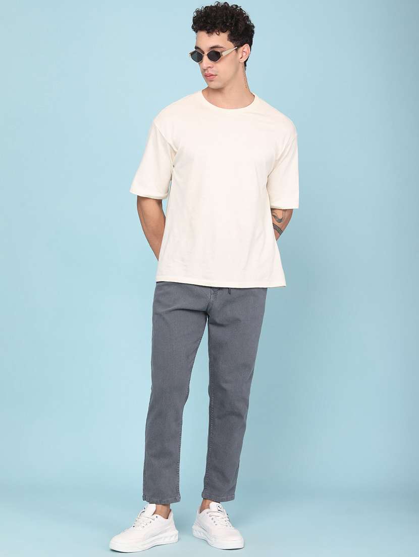 men plain mid rise full length tapered jeans - 22341876 -  Standard Image - 5