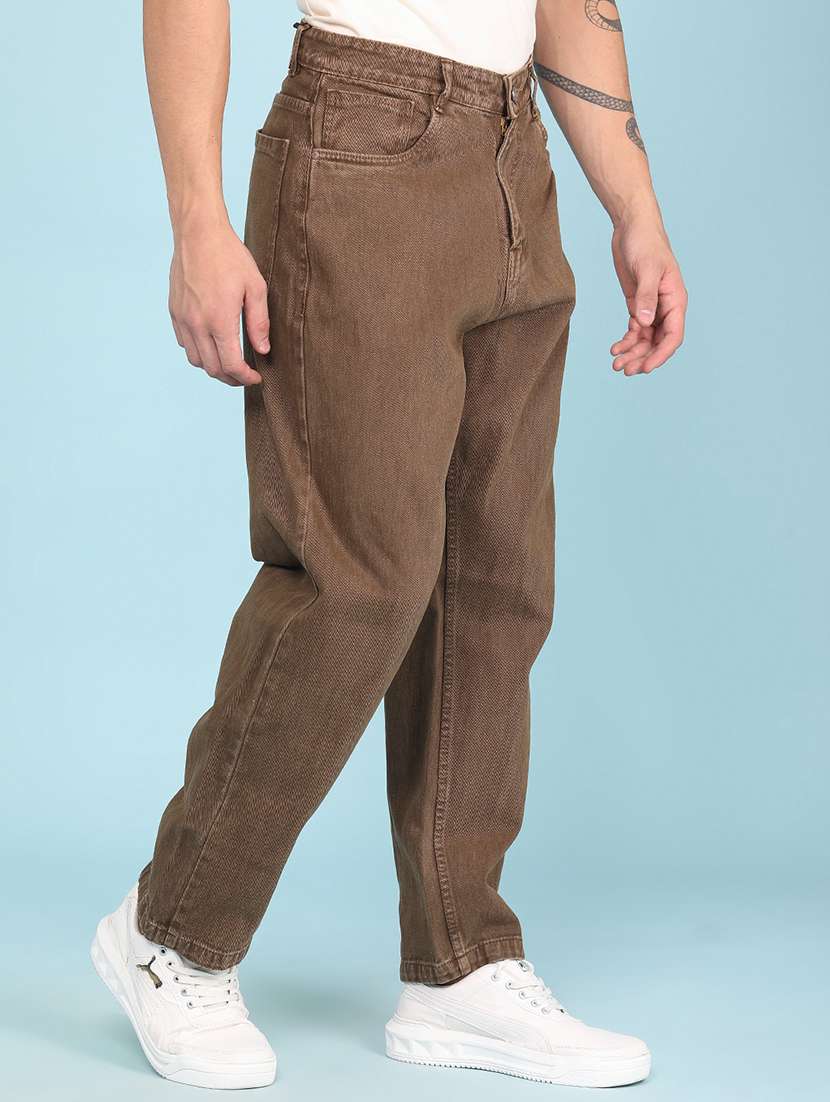 men plain mid rise full length relaxed fit jeans - 22341891 -  Standard Image - 3