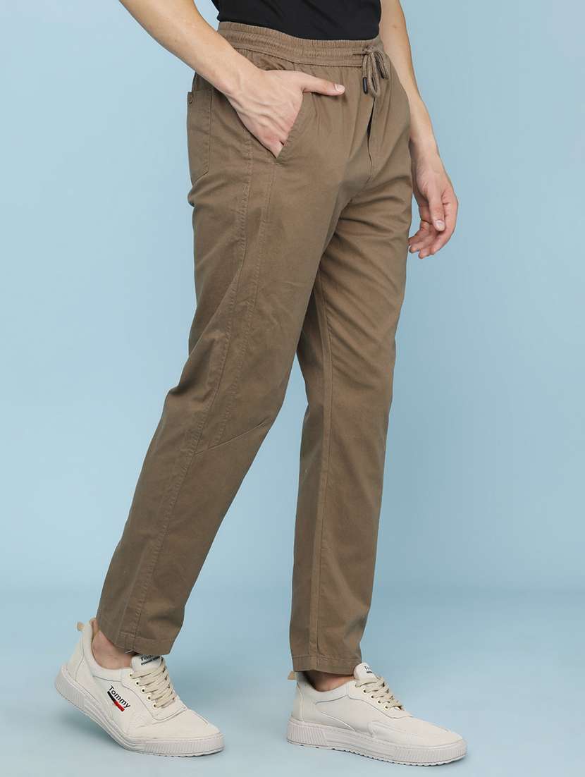 men solid mid rise flat front trouser - 22341923 -  Standard Image - 3
