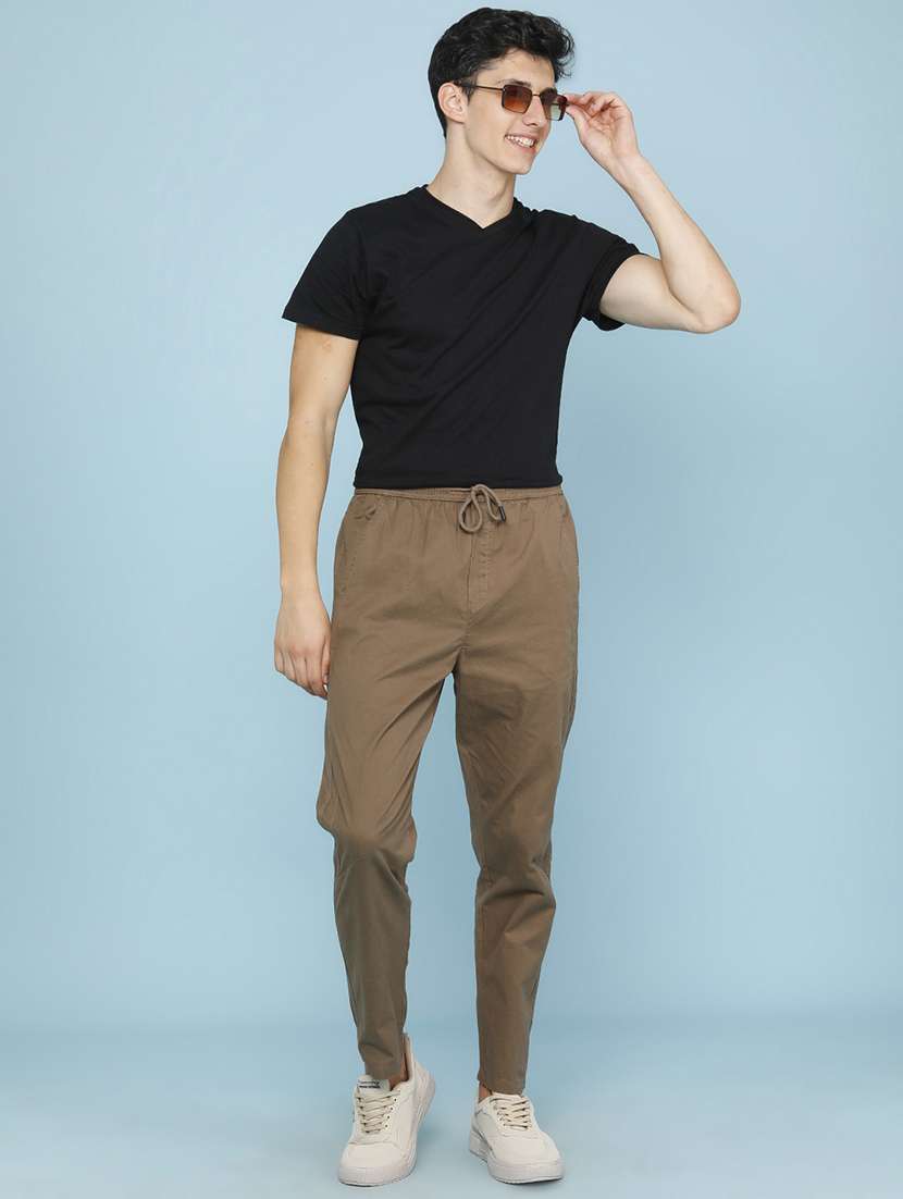 men solid mid rise flat front trouser - 22341923 -  Standard Image - 5