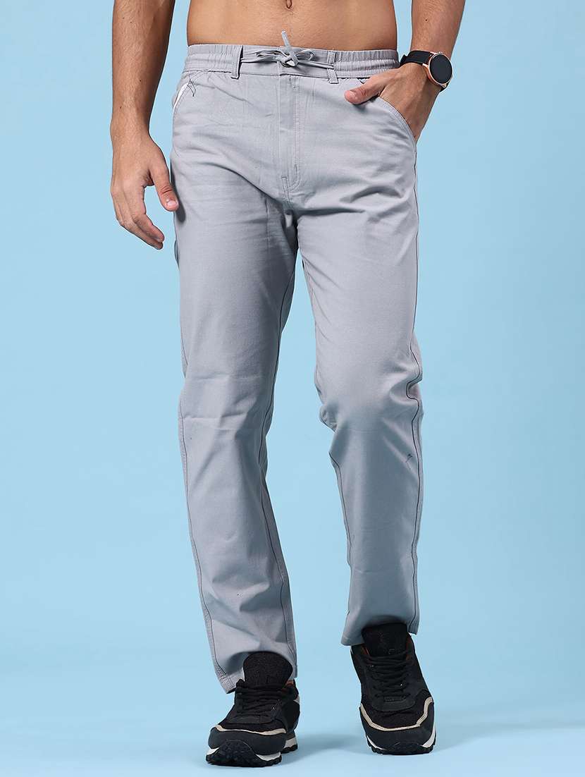 grey cotton  full length track pant