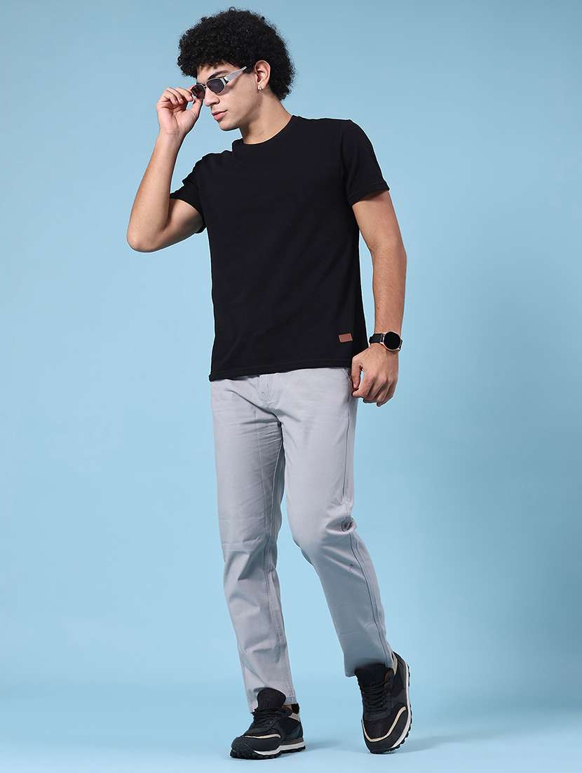 grey cotton  full length track pant - 22341924 -  Standard Image - 5