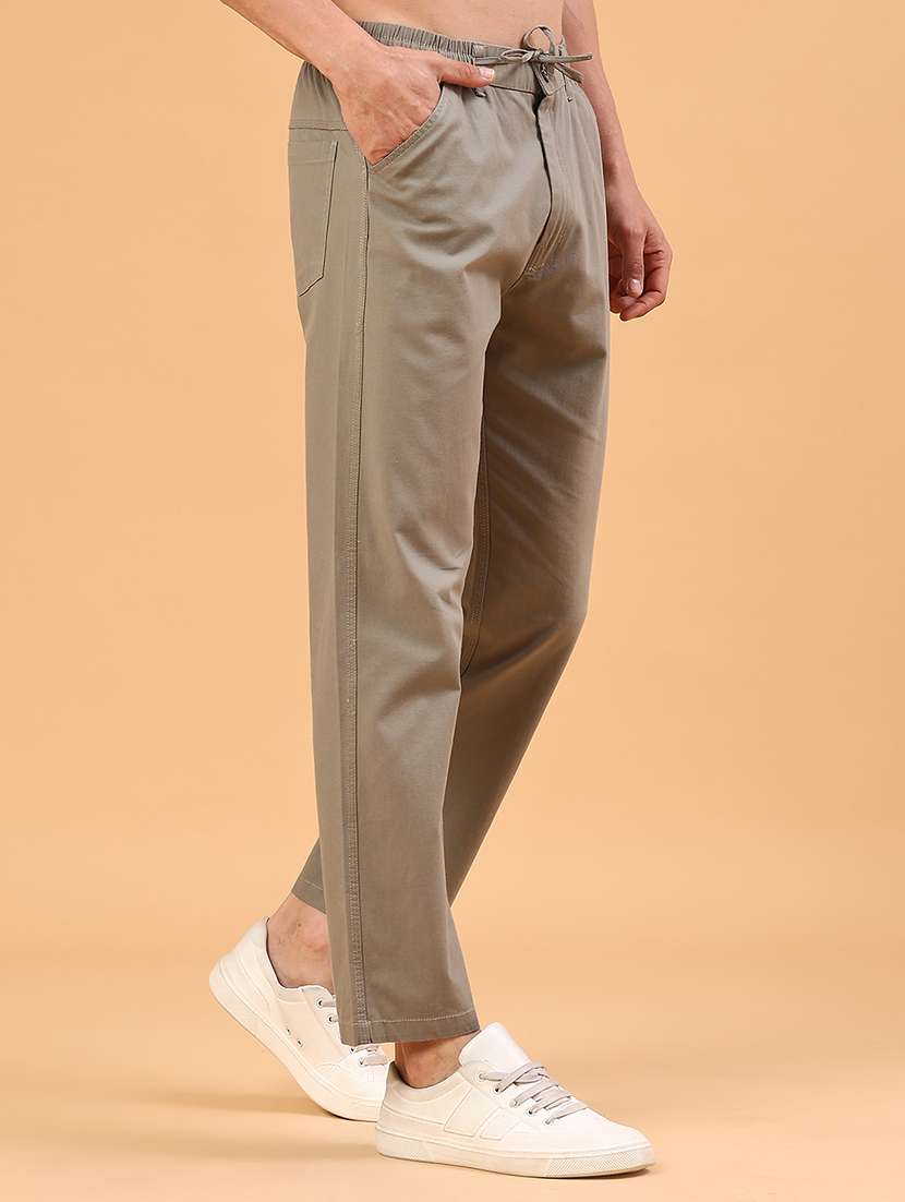 olive cotton  full length track pant - 22341925 -  Standard Image - 3
