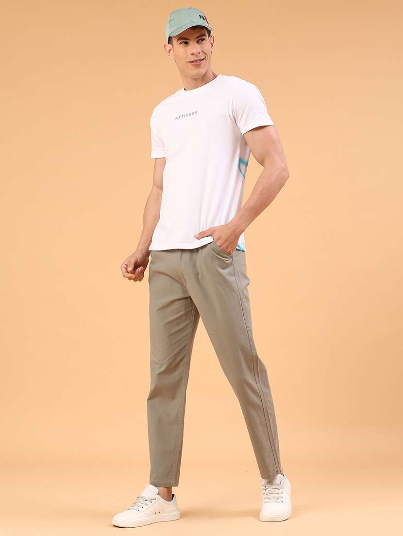 olive cotton  full length track pant - 22341925 -  Standard Image - 5
