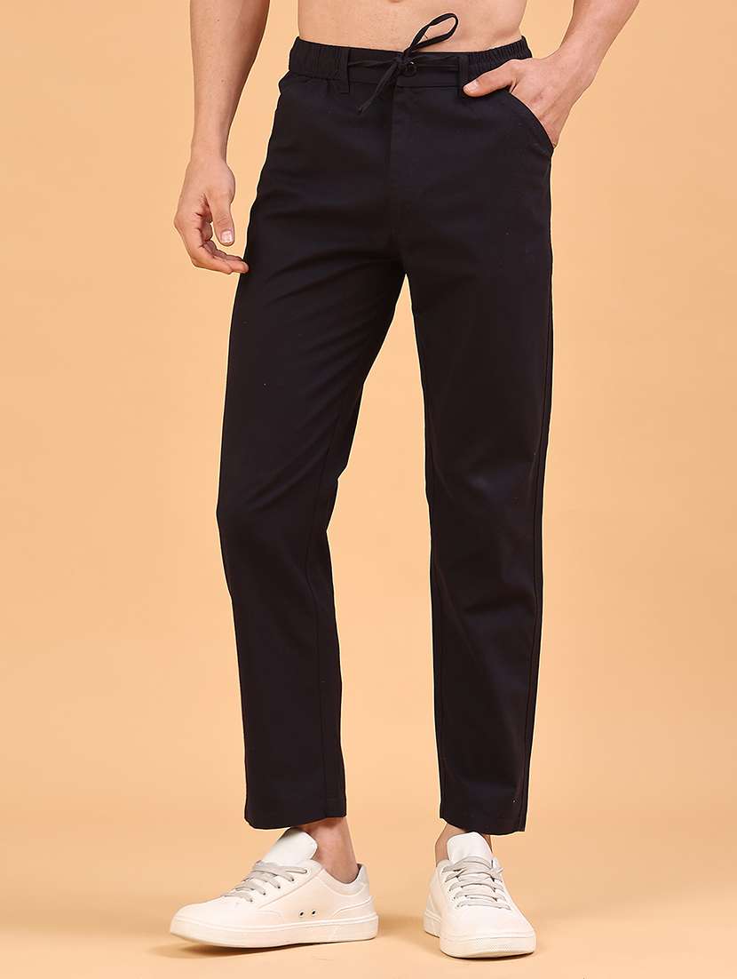 navy blue cotton  full length track pant