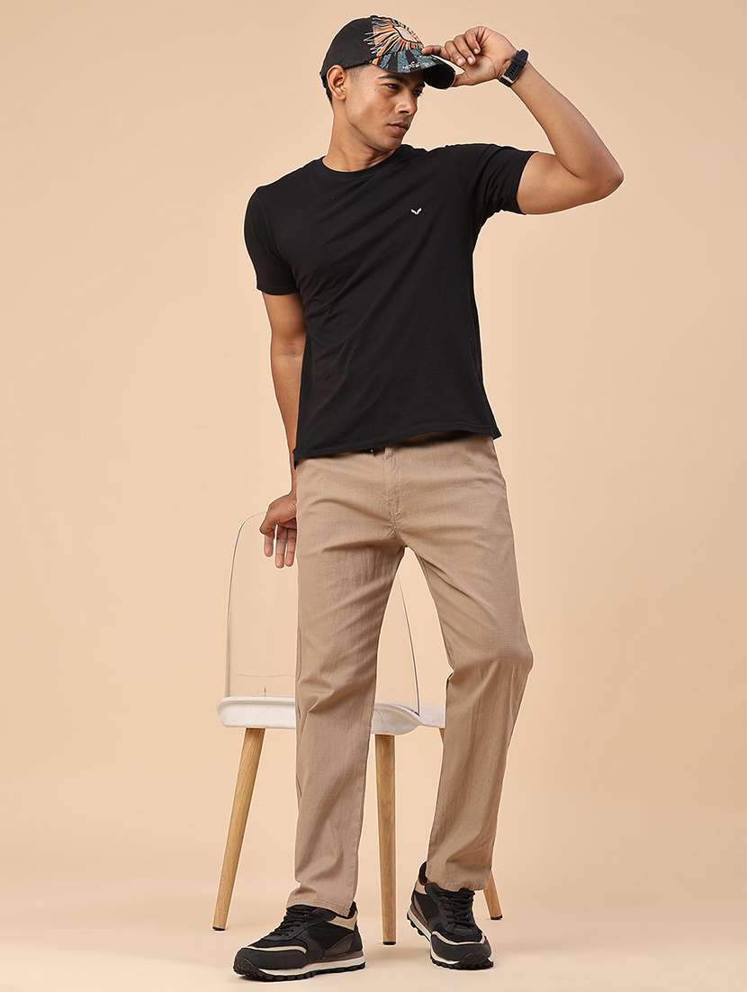 khaki cotton  full length track pant - 22341948 -  Standard Image - 5
