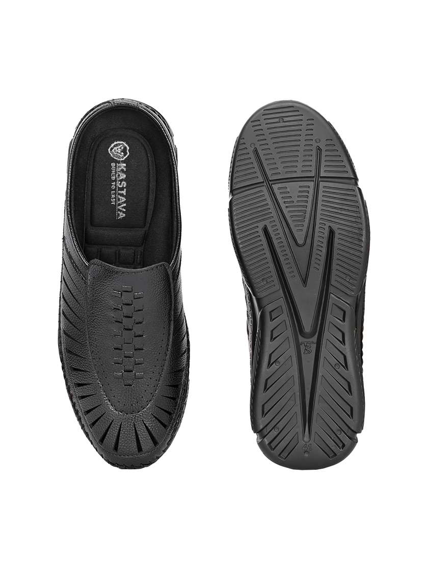 men textured slip on sandal - 22342127 -  Standard Image - 3