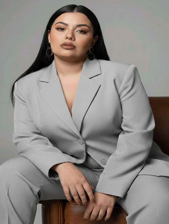 women solid long sleeve single breasted blazer