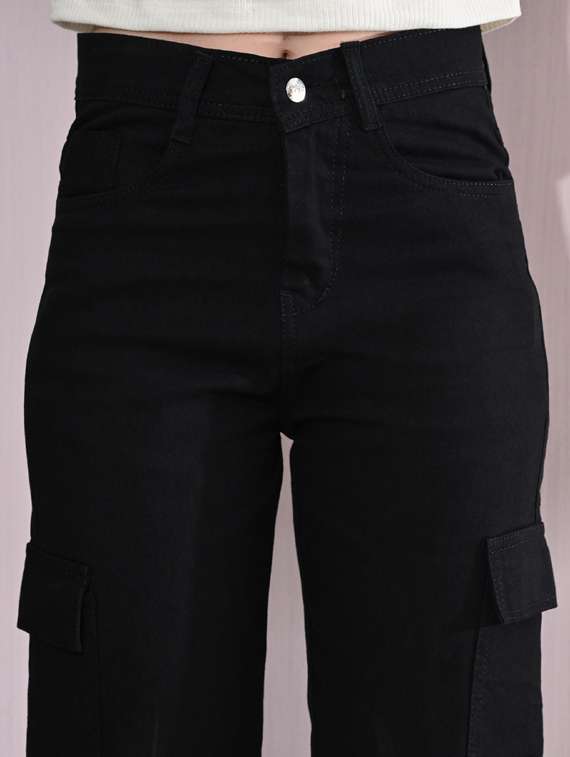 women solid mid rise cargo - 22342392 -  Standard Image - 3