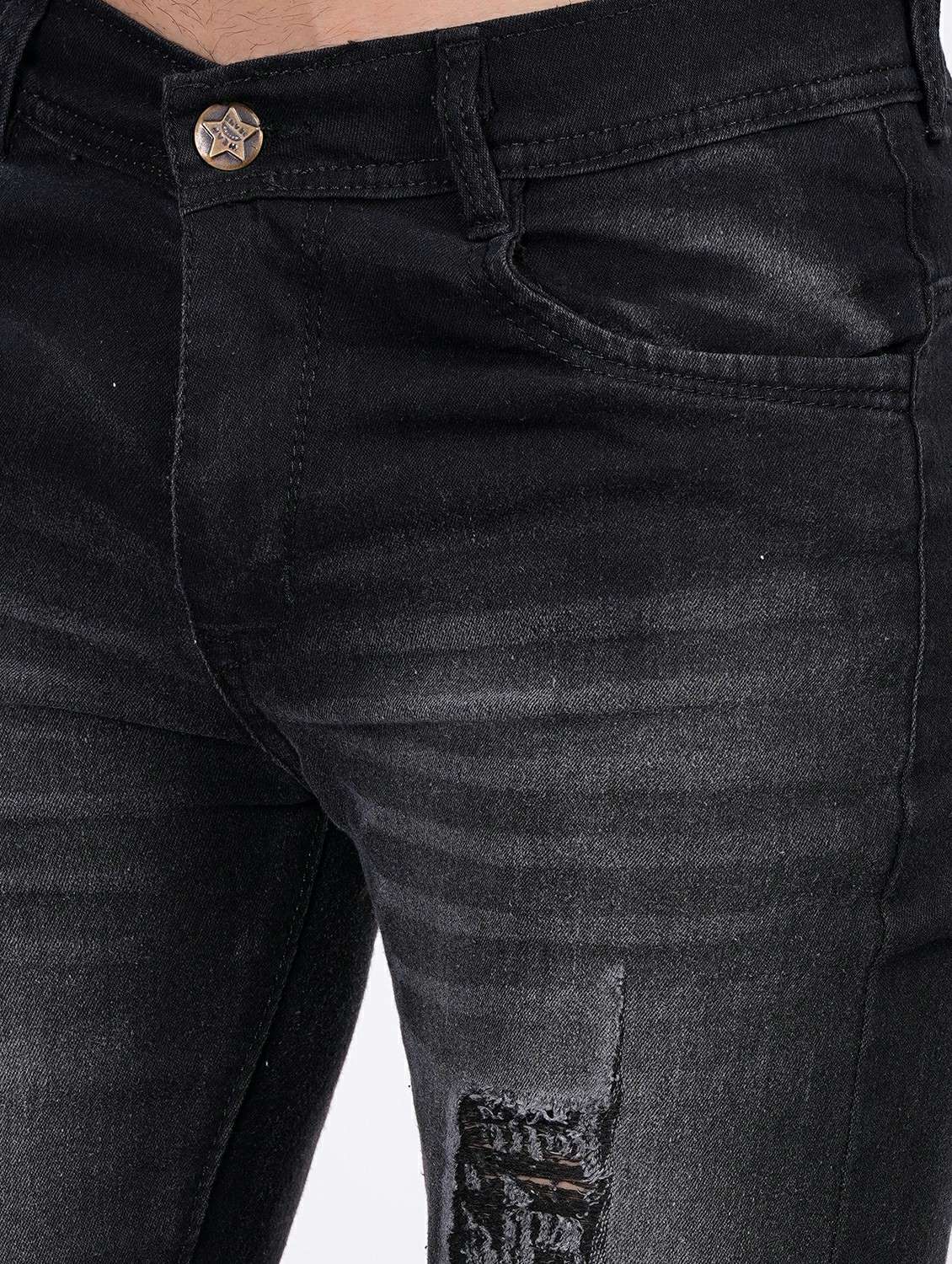 men distress mid rise full length slim fit jeans - 22342761 -  Standard Image - 3