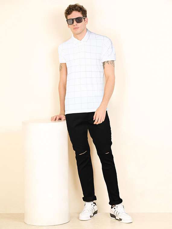 men slash knee mid rise full length jeans - 22343342 -  Standard Image - 3
