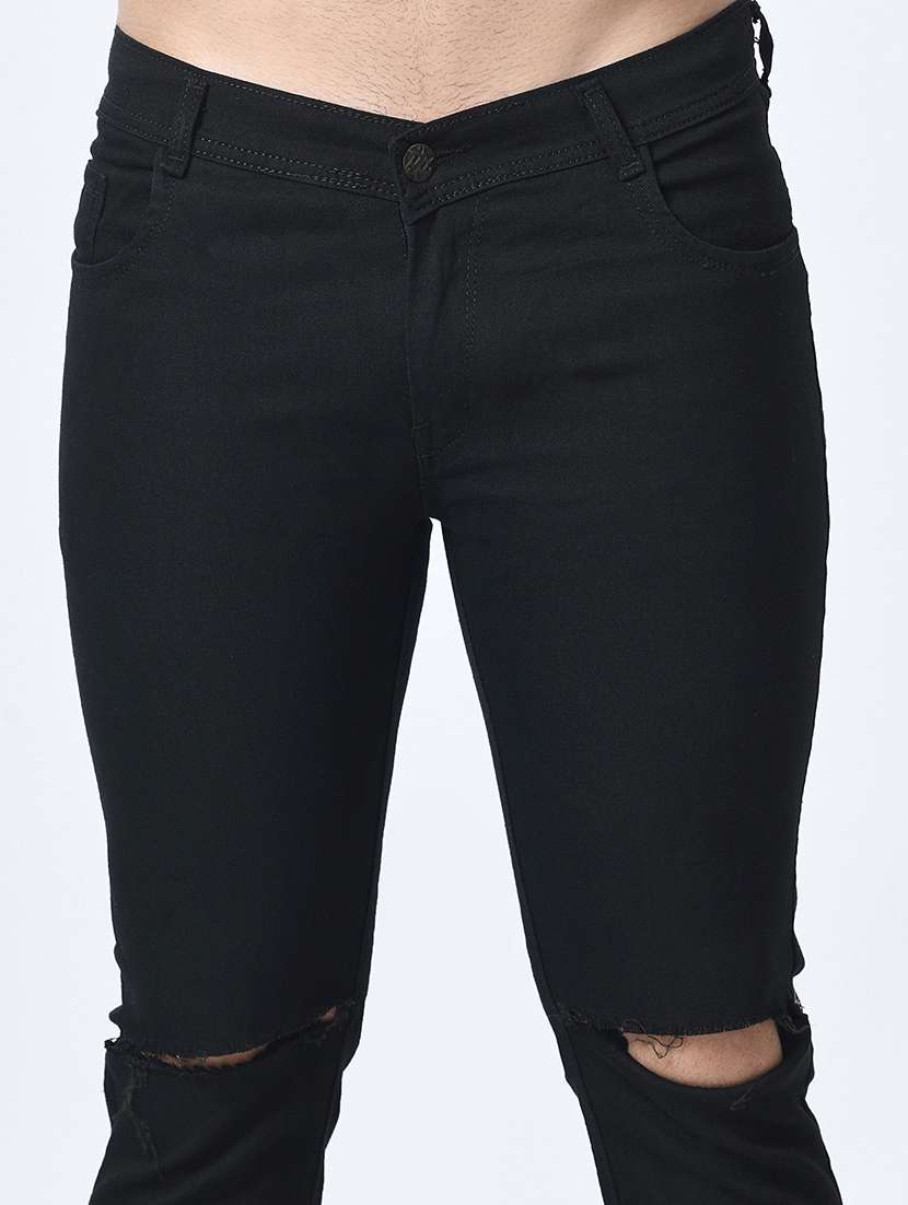 men slash knee mid rise full length jeans - 22343502 -  Standard Image - 3