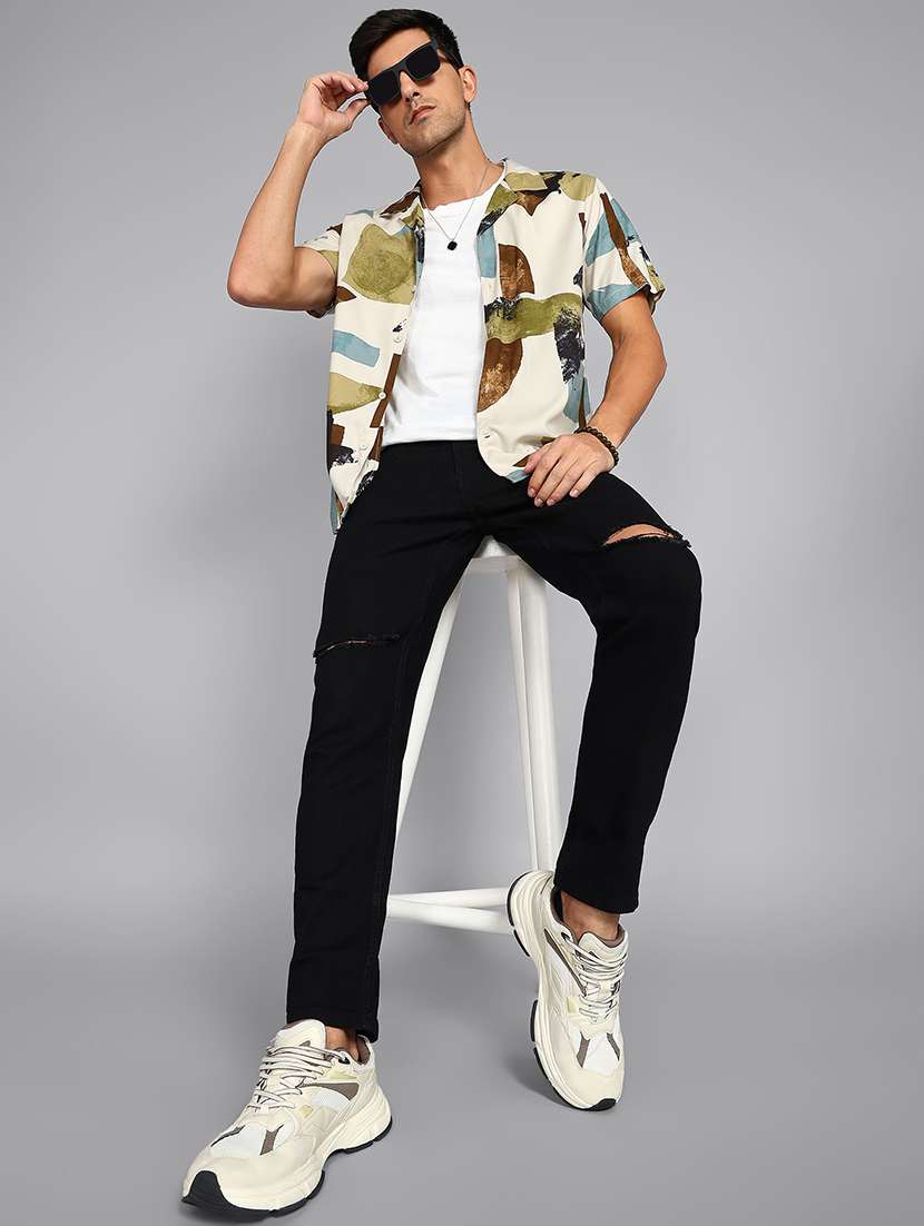 men slash knee mid rise full length jeans - 22343503 -  Standard Image - 3