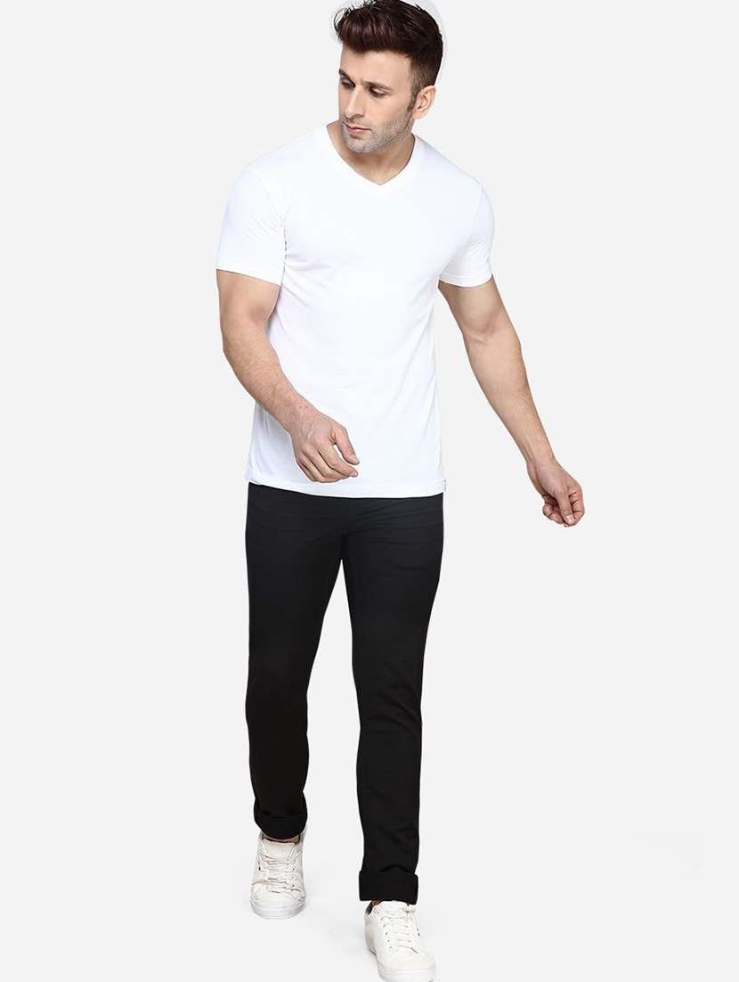 men plain mid rise full length jeans - 22343747 -  Standard Image - 3