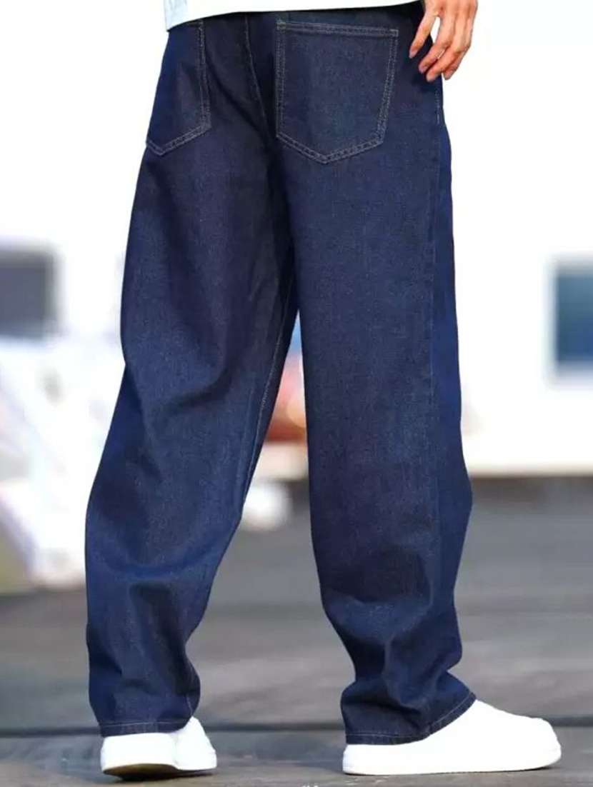 men plain mid rise full length denim jeans - 22343985 -  Standard Image - 3