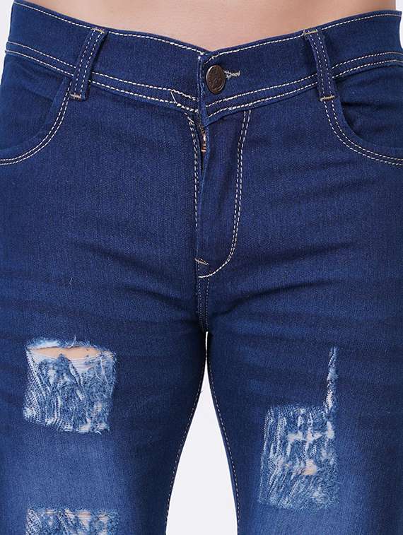 men distress mid rise full length jeans - 22344110 -  Standard Image - 3