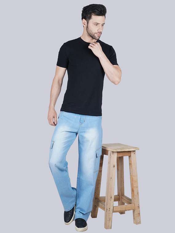 men washed mid rise baggy cargo - 22344117 -  Standard Image - 3