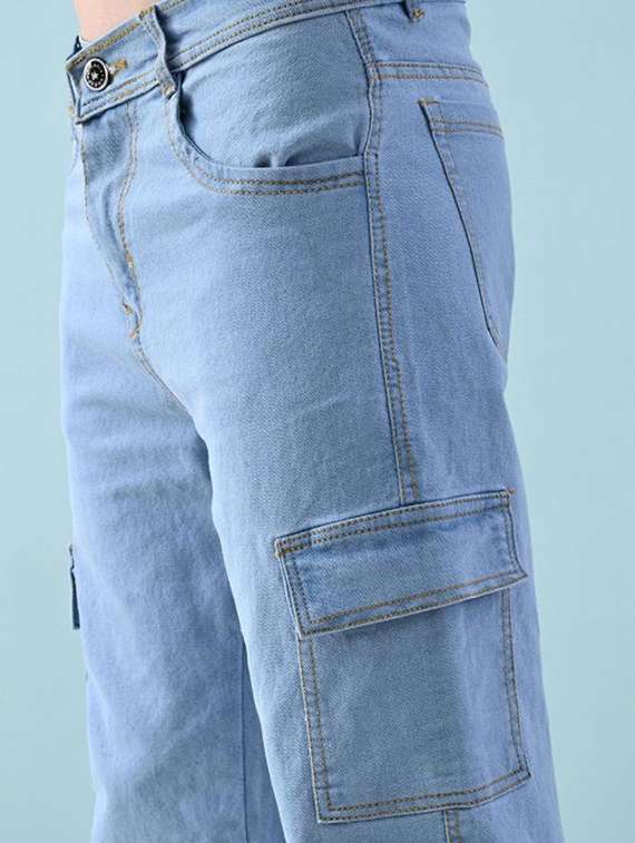 men solid mid rise relaxed fit cargo - 22344143 -  Standard Image - 3