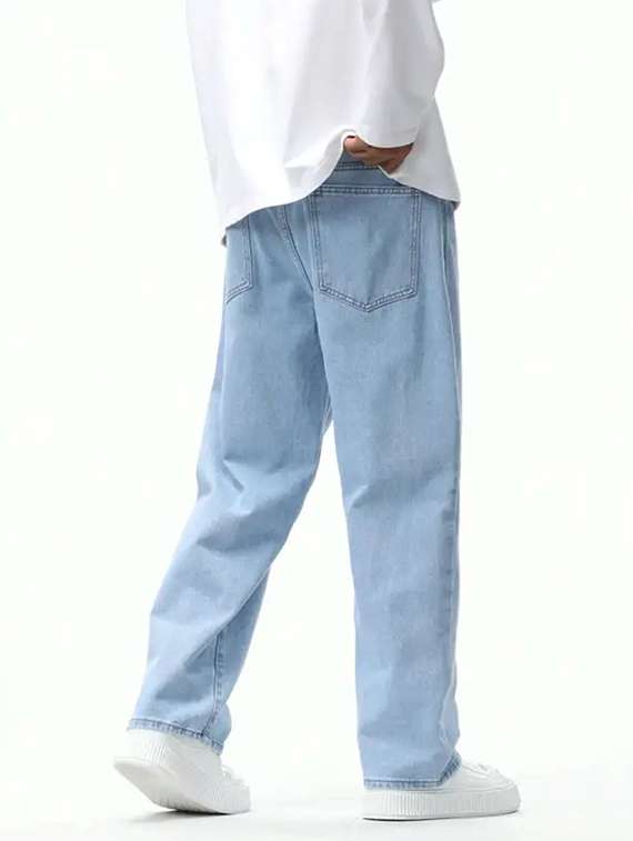 men plain mid rise full length denim jeans - 22344171 -  Standard Image - 3
