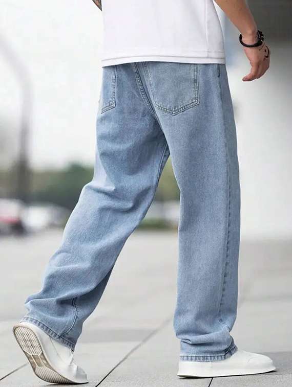 men plain mid rise full length jeans - 22344177 -  Standard Image - 3