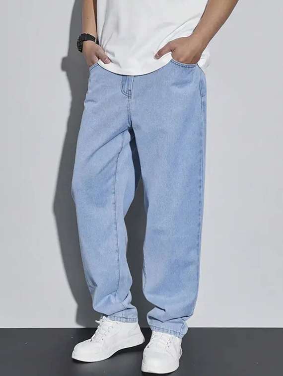 men plain mid rise full length jeans - 22344182 -  Standard Image - 3