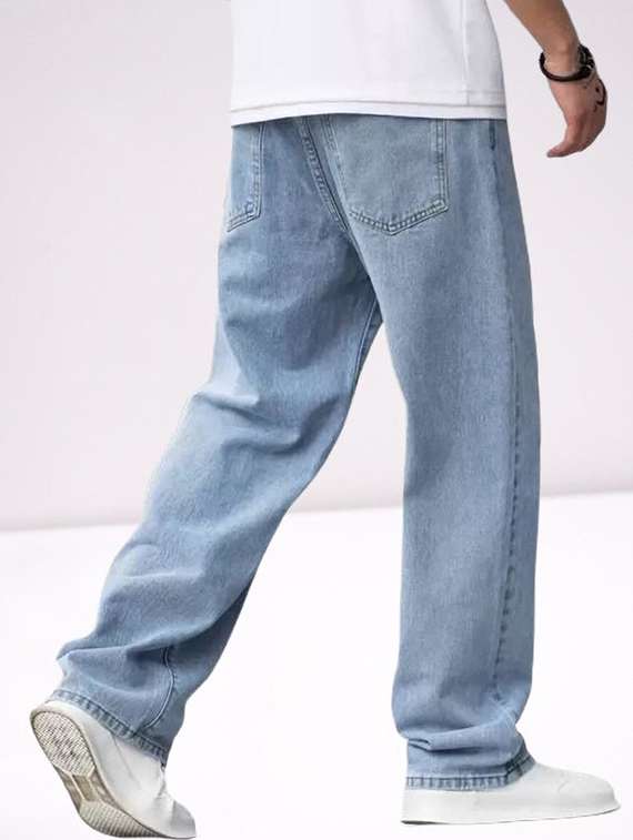 men plain mid rise full length jeans - 22344198 -  Standard Image - 3