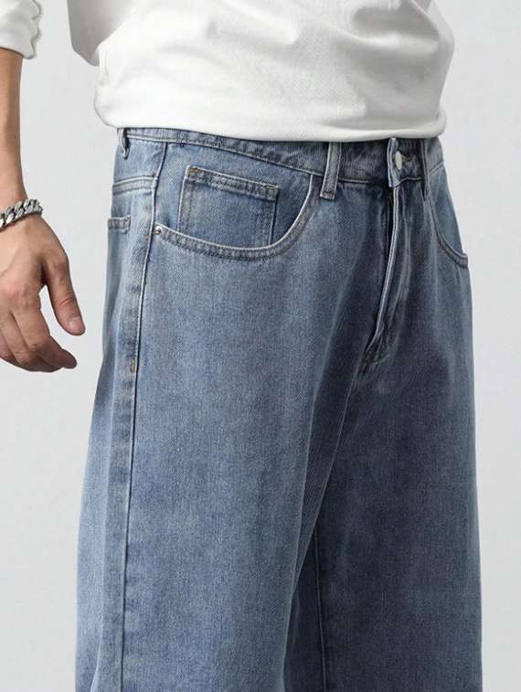 men plain mid rise full length jeans - 22344199 -  Standard Image - 3