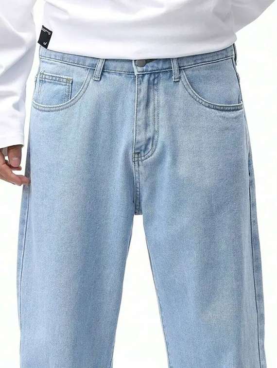 men plain mid rise full length jeans - 22344259 -  Standard Image - 3