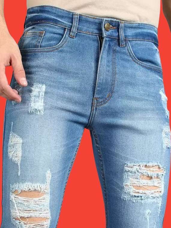 men distress mid rise full length jeans - 22344338 -  Standard Image - 3