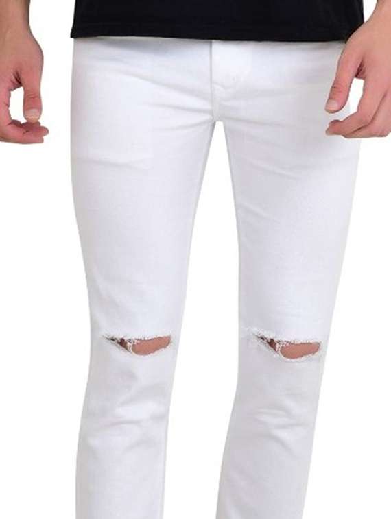 men slash knee mid rise full length jeans - 22344389 -  Standard Image - 3