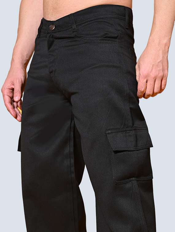 men solid mid rise denim cargo - 22344413 -  Standard Image - 3