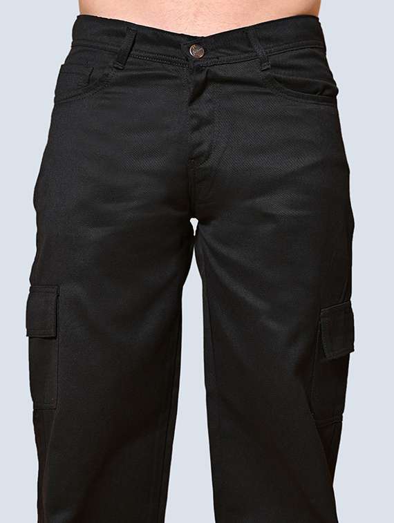 men solid mid rise denim cargo - 22344414 -  Standard Image - 3