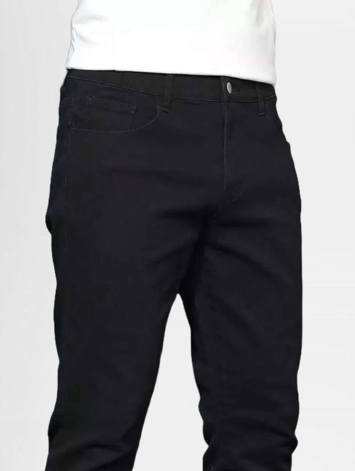 men plain mid rise full length slim fit jeans - 22344555 -  Standard Image - 3