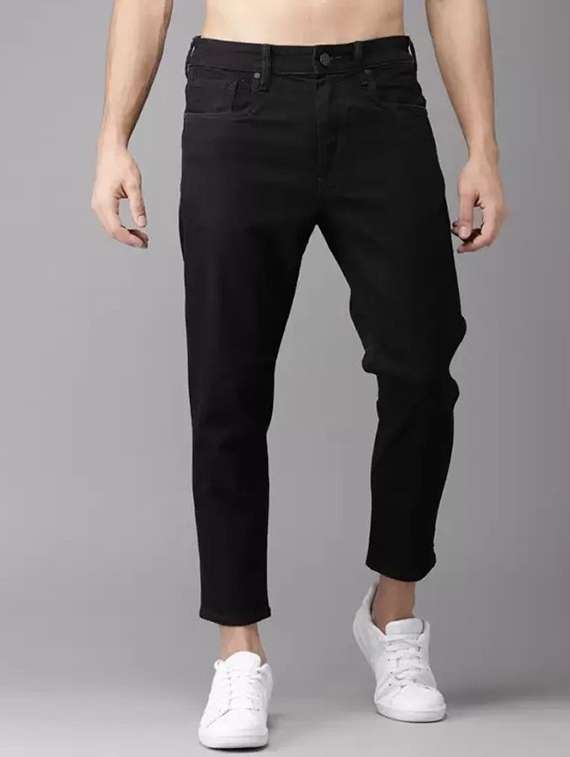 men plain mid rise ankle length slim fit jeans