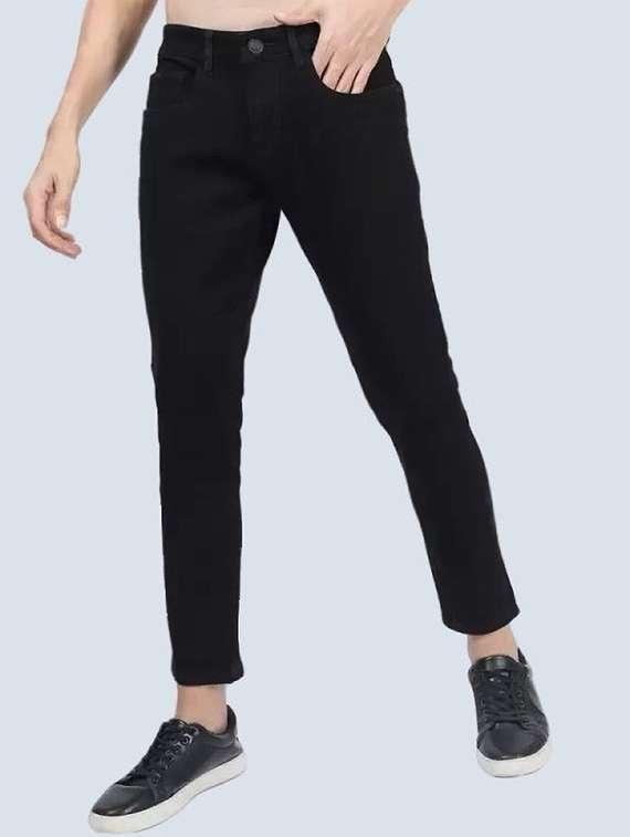 men plain mid rise ankle length slim fit jeans