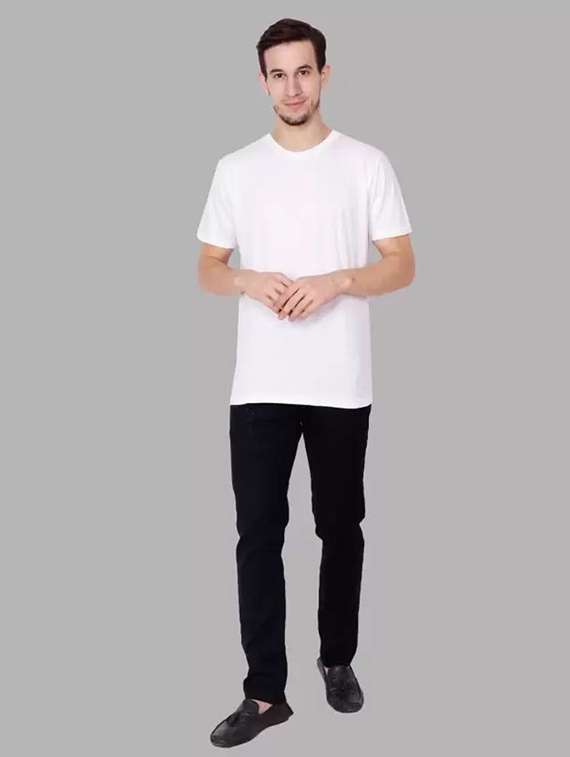 men plain mid rise full length jeans - 22344614 -  Standard Image - 3